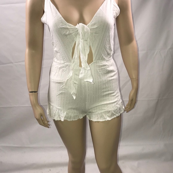 White Tie Romper - Picture 1 of 2
